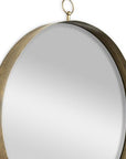 34" Gold Round Iron Framed Accent Mirror