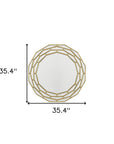 35" Gold Round Framed Accent Mirror