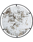 32" Black Round Iron Framed Accent Mirror