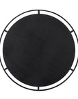 32" Black Round Iron Framed Accent Mirror