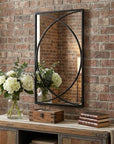 Set of Three Black Iron Framed Accent Mirror