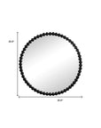 32" Black Iron Beaded Round Framed Accent Mirror