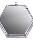 8" Silver Hexagon Steel Framed Accent Mirror