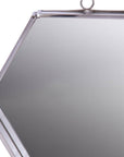 8" Silver Hexagon Steel Framed Accent Mirror