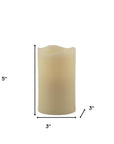 5" Ivory Flameless Pillar Candle