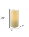 6" Ivory Flameless Indoor Outdoor Pillar Candle