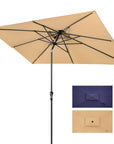 10' Tan Polyester Rectangular Tilt Market Patio Umbrella