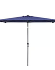 9' Navy Blue Polyester Rectangular Tilt Market Patio Umbrella