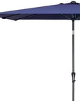 9' Navy Blue Polyester Rectangular Tilt Market Patio Umbrella