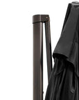 13' Black Polyester Rectangular Tilt Cantilever Patio Umbrella with Stand