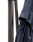 13' Navy Blue Polyester Rectangular Tilt Cantilever Patio Umbrella with Stand