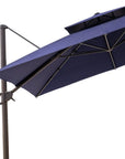 11' Navy Blue Polyester Round Tilt Cantilever Patio Umbrella with Stand