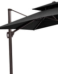 11' Black Polyester Round Tilt Cantilever Patio Umbrella with Stand