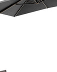 11' Gray Polyester Round Tilt Cantilever Patio Umbrella with Stand