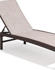 43" Beige Aluminum Five Position Adjustable Sling Outdoor Chaise Lounge
