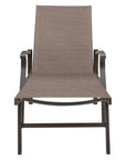 44" Brown Aluminum Six Position Adjustable Sling Outdoor Chaise Lounge