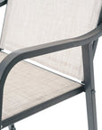 Set of Two 28" Gray Steel Outdoor Bar Height Chairs