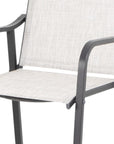 Set of Two 28" Gray Steel Outdoor Bar Height Chairs