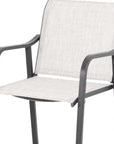 Set of Two 28" Gray Steel Outdoor Bar Height Chairs