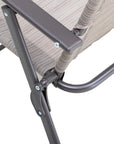 Set of Four 35" Brown Steel Sling Outdoor Folding Arm Chairs