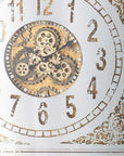 32" Square Gold and Silver Wood and Mirror Analog Exposed Gear Wall Clock