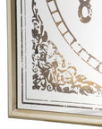 32" Square Gold and Silver Wood and Mirror Analog Exposed Gear Wall Clock