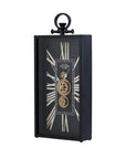 10" Black and Gold Metal and Glass Analog Vintage Style Crackle Wall Clock