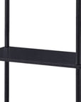 44" Black Metal and Wood Four Tier Etagere Bookcase