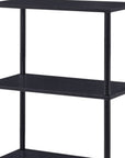 44" Black Metal and Wood Four Tier Etagere Bookcase
