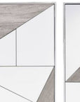 Set of Two Natural Metal Framed Accent Mirror