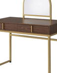 42" Gold Mirrored Vanity Table with Mirror With Two Drawers