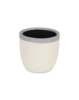 6" Cream and Gray Crackle Glaze Ceramic Indoor Outdoor Round Pot Planter