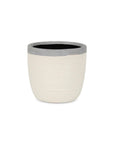 6" Cream and Gray Crackle Glaze Ceramic Indoor Outdoor Round Pot Planter