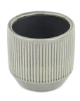 6" Gray Striped Ceramic Indoor Outdoor Round Pot Planter