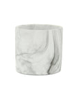 6" White and Gray Marbleized Ceramic Indoor Outdoor Round Pot Planter