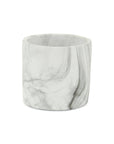 6" White and Gray Marbleized Ceramic Indoor Outdoor Round Pot Planter