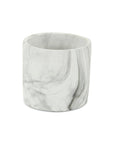 6" White and Gray Marbleized Ceramic Indoor Outdoor Round Pot Planter