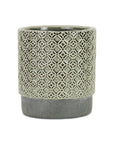 6" Gray Geometric Ceramic Indoor Outdoor Round Pot Planter