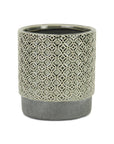 6" Gray Geometric Ceramic Indoor Outdoor Round Pot Planter