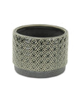 7" Gray Geometric Ceramic Indoor Outdoor Round Pot Planter