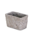 9" Gray Speckle Glaze Cement Indoor Outdoor Rectangular Pot Planter