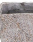 9" Gray Speckle Glaze Cement Indoor Outdoor Rectangular Pot Planter