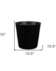 11" Black Recycled Plastic Indoor Outdoor Round Pot Planter