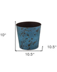 11" Blue Recycled Plastic Indoor Outdoor Round Pot Planter