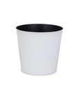 11" White Recycled Plastic Indoor Outdoor Round Pot Planter