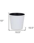 11" White Recycled Plastic Indoor Outdoor Round Pot Planter