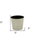 9" Gray Recycled Plastic Indoor Outdoor Round Pot Planter