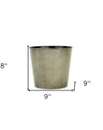 9" Gray Recycled Plastic Indoor Outdoor Round Pot Planter