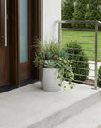 9" Silver Recycled Plastic Indoor Outdoor Round Pot Planter