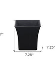 7" Black Recycled Plastic Indoor Outdoor Square Pot Planter